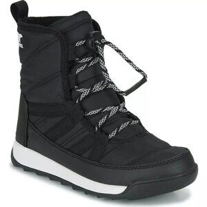 Sorel Whitney II Black Leather Waterproof Winter Boot Women 5 US